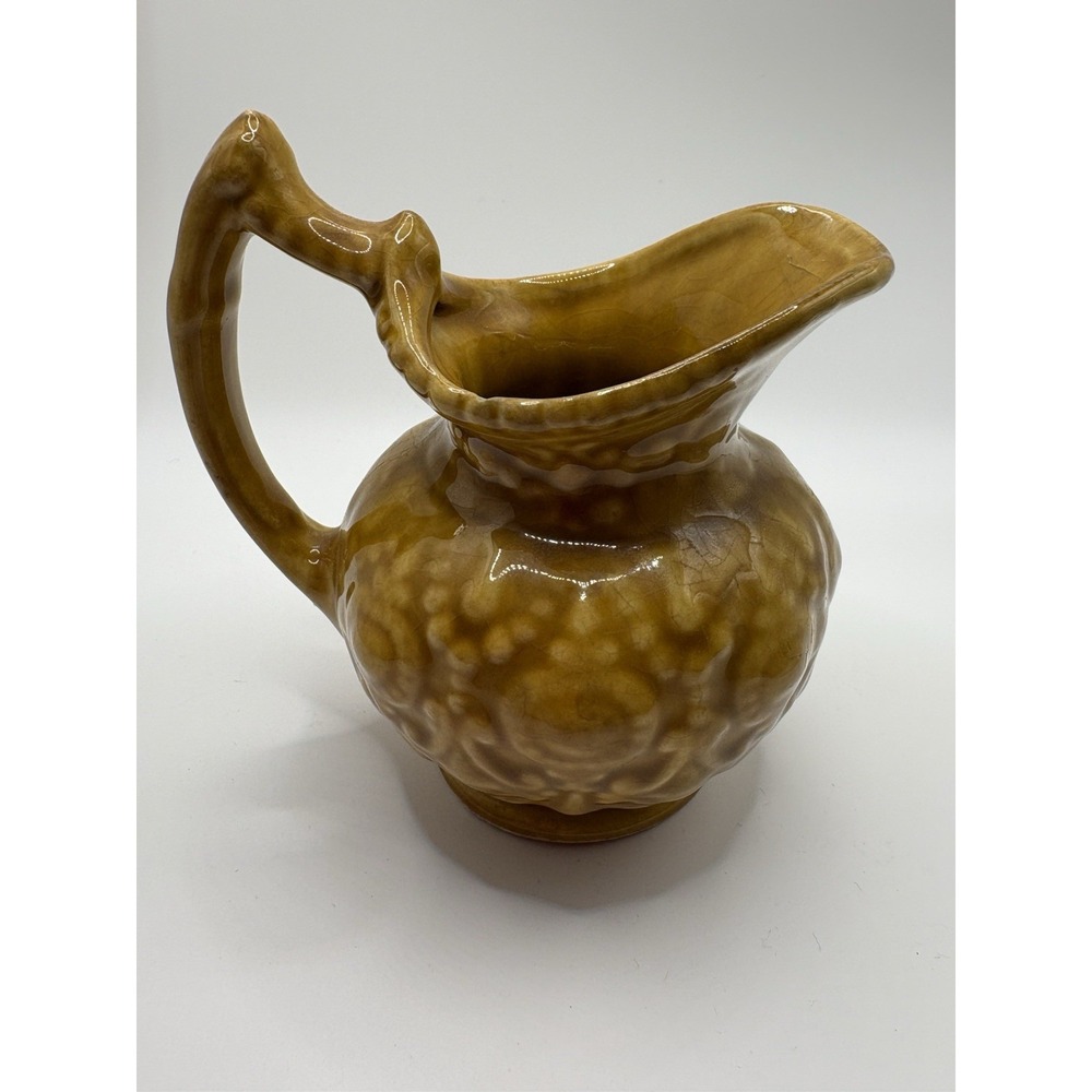 Vintage Camark 139C Baroque Pitcher Amber Brown Glaze Camden Arkansas USA